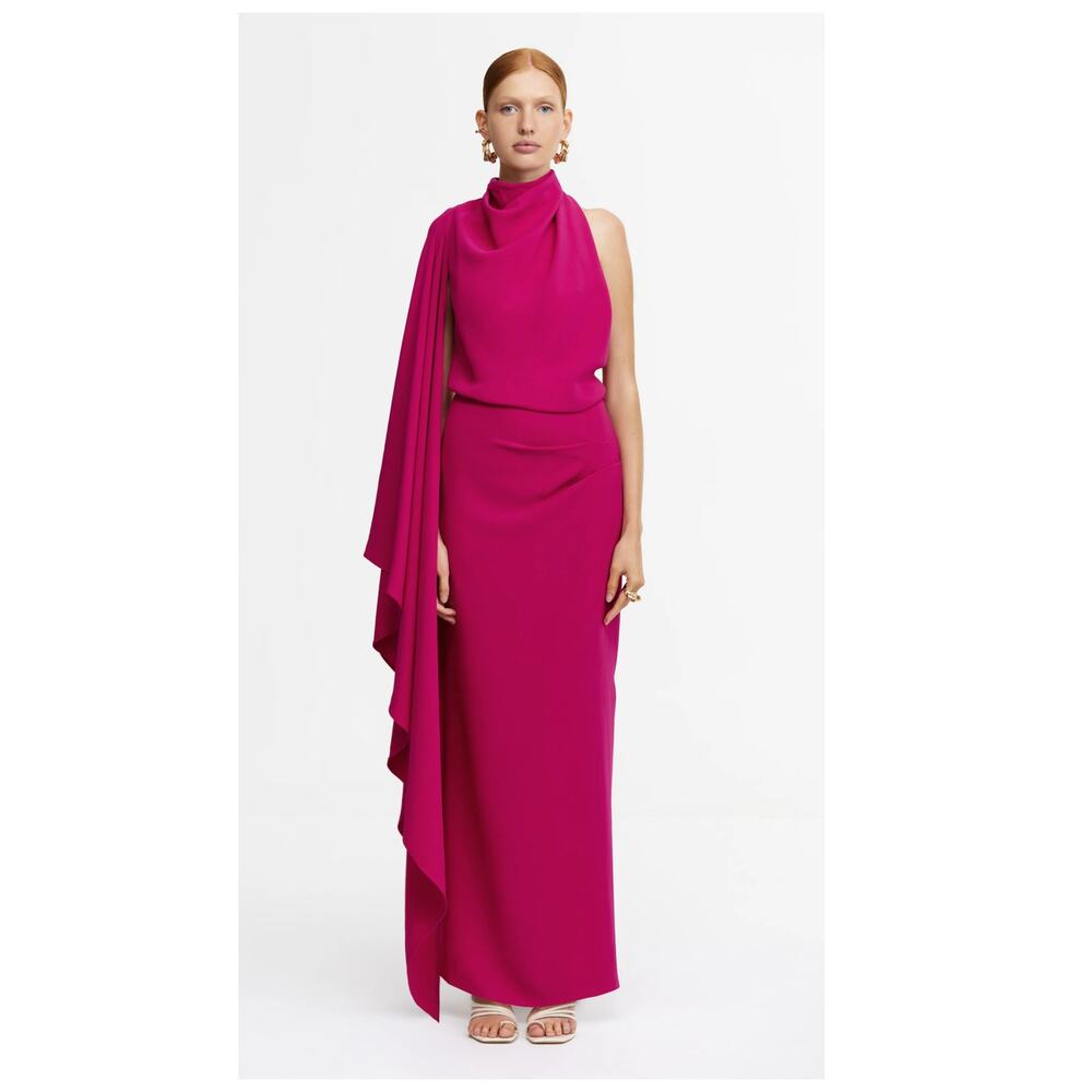 NEW Acler Flintshire One-Shoulder Halter Gown Size US/8